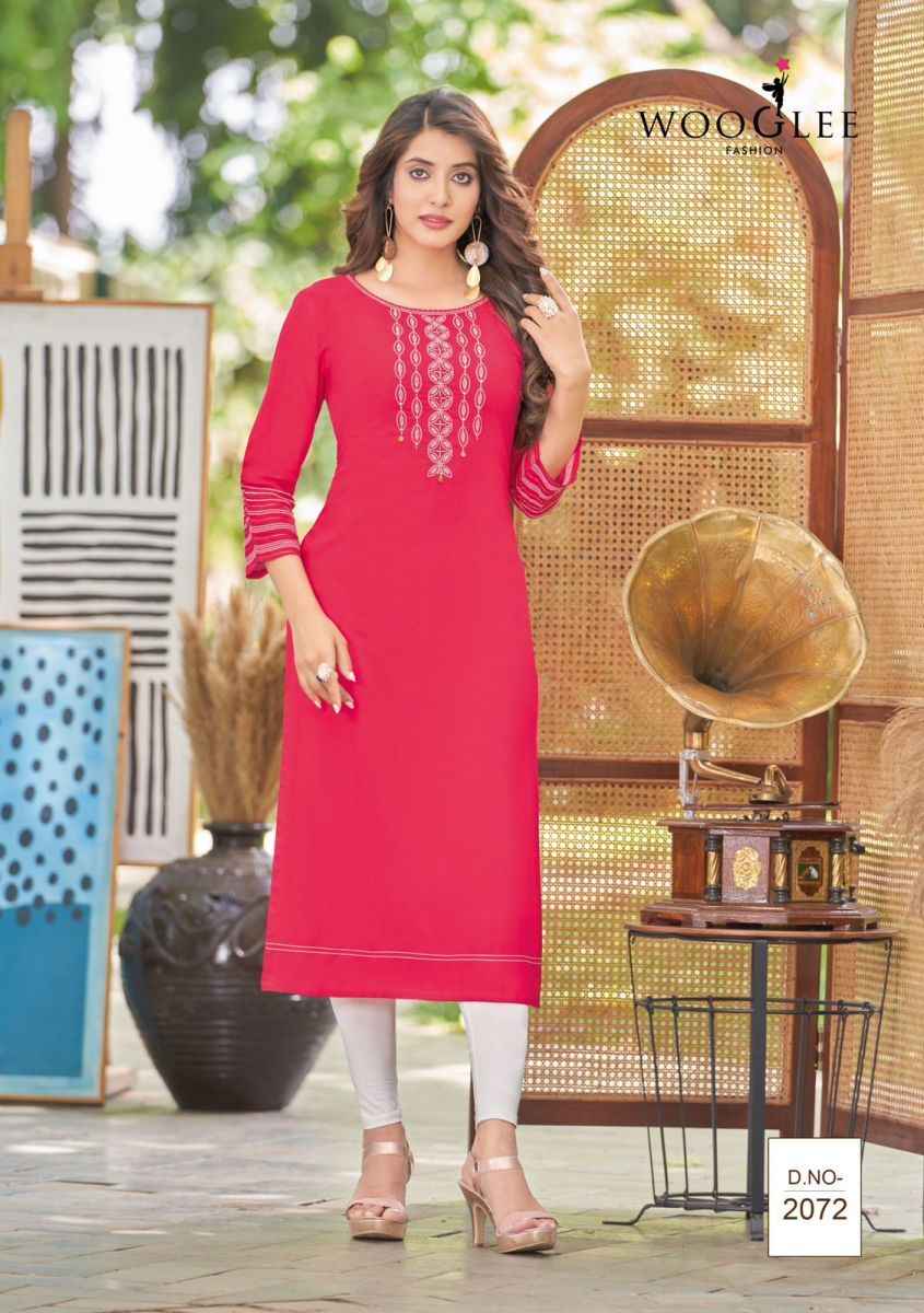 Wooglee Barbella Vol 11 Rayon Kurti 6 pcs Catalogue