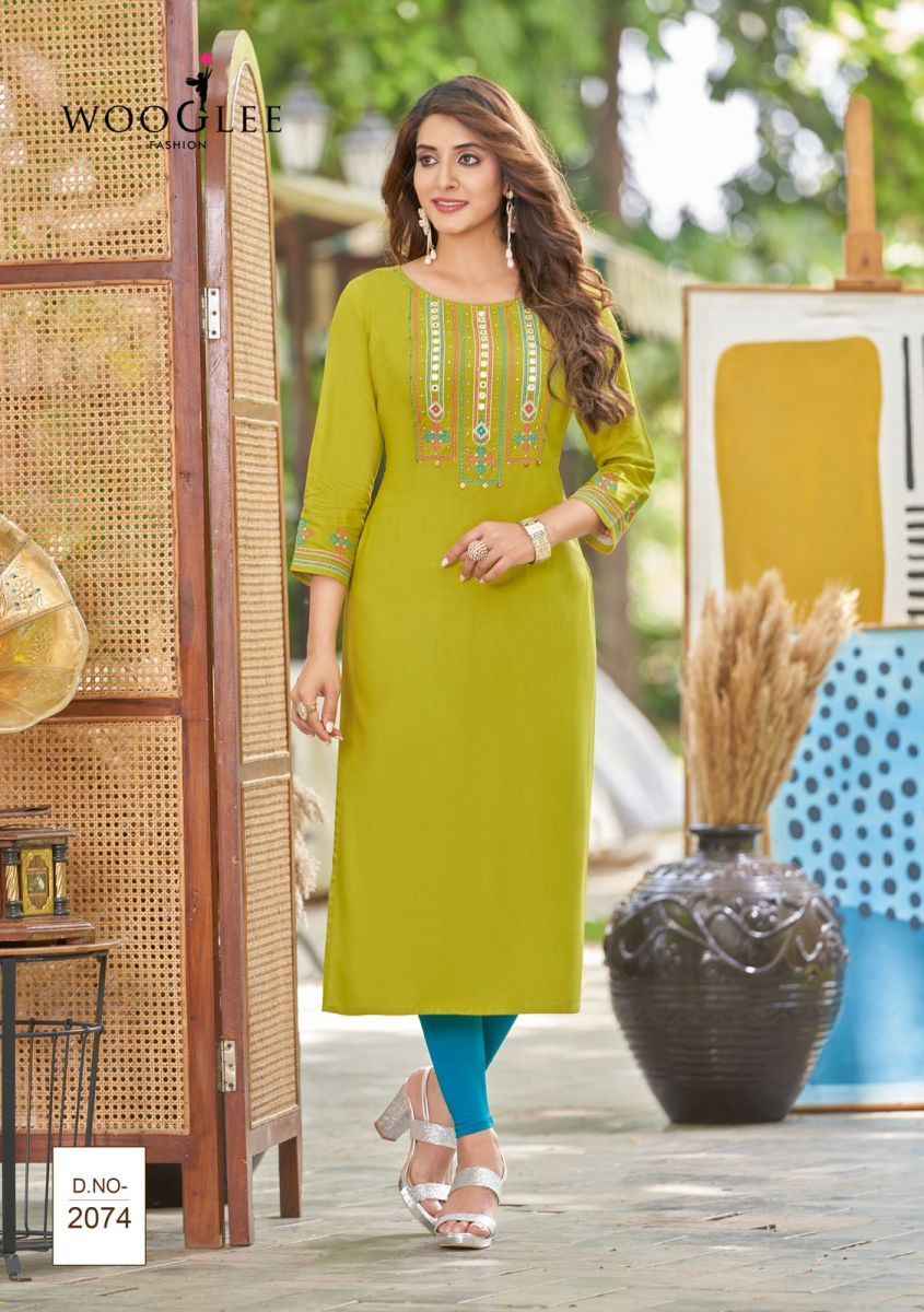 Wooglee Barbella Vol 11 Rayon Kurti 6 pcs Catalogue