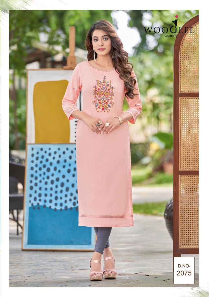 Wooglee Barbella Vol 11 Rayon Kurti 6 pcs Catalogue