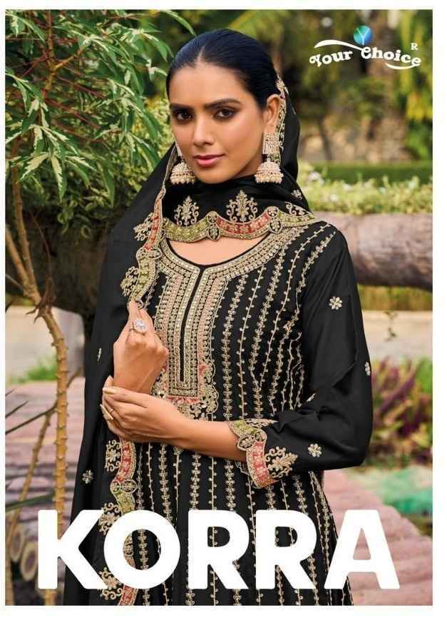 Your Choice Korra Chinon Dress Material 4 pcs Catalogue