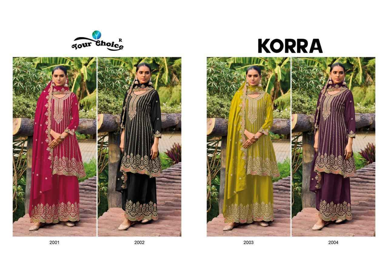 Your Choice Korra Chinon Dress Material 4 pcs Catalogue