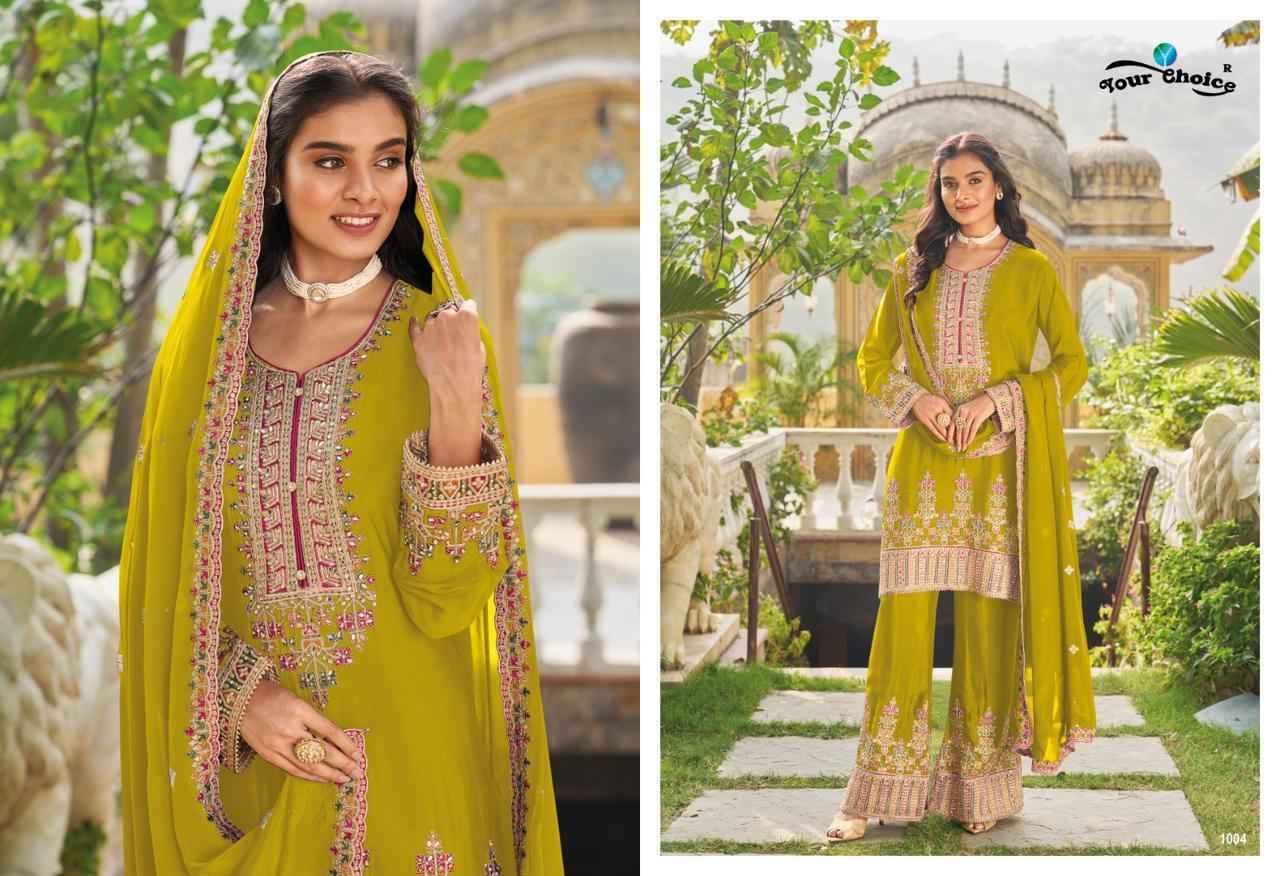 Your Choice Preet Heavy Chinon Dress Material 4 pcs Catalogue