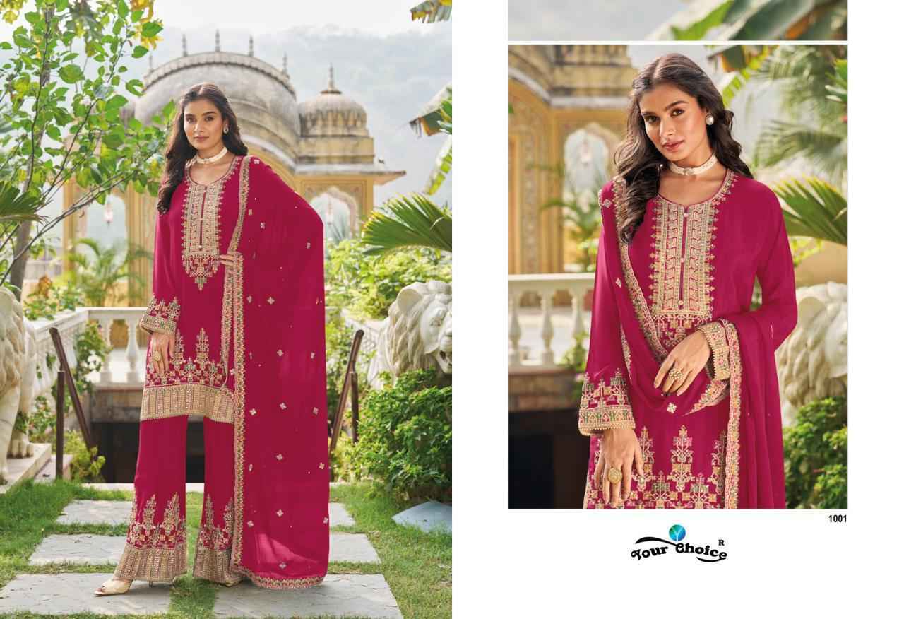 Your Choice Preet Heavy Chinon Dress Material 4 pcs Catalogue