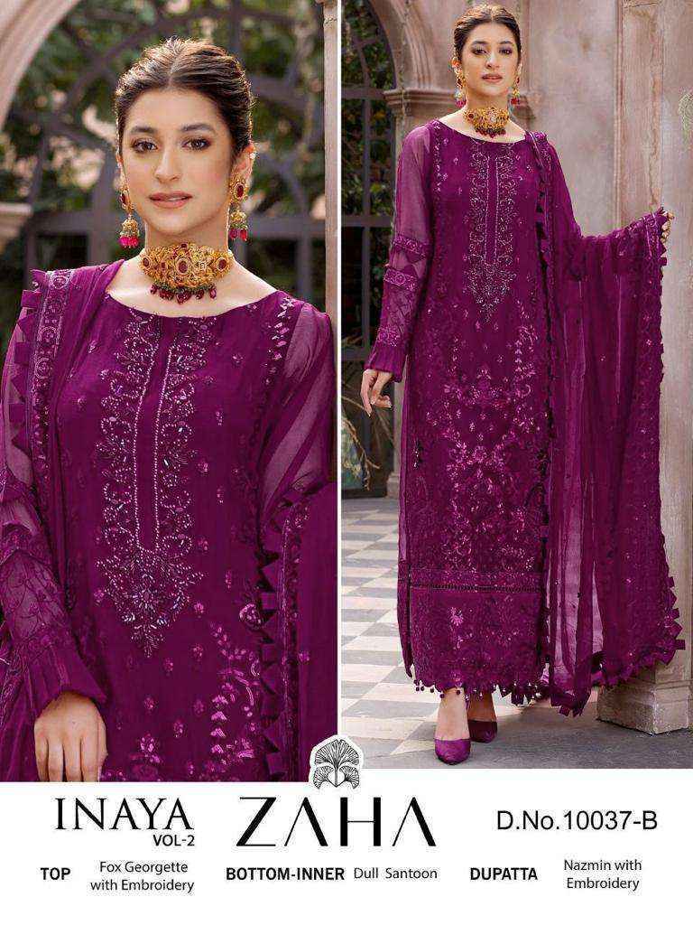 Zaha Inaya Vol 2 Georgette Dress Material 5 pcs Catalogue