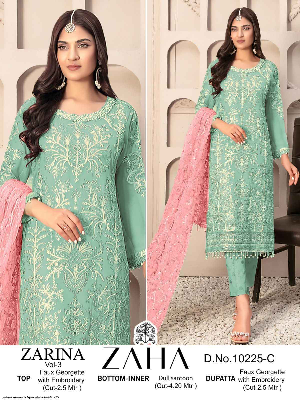 Zaha Zarina Vol 3 Georgette Dress Material 3 pcs Catalogue