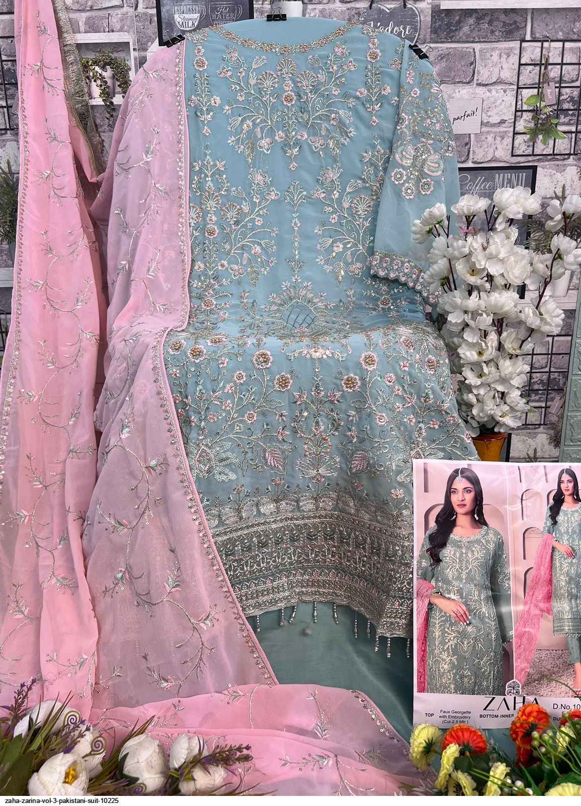 Zaha Zarina Vol 3 Georgette Dress Material 3 pcs Catalogue