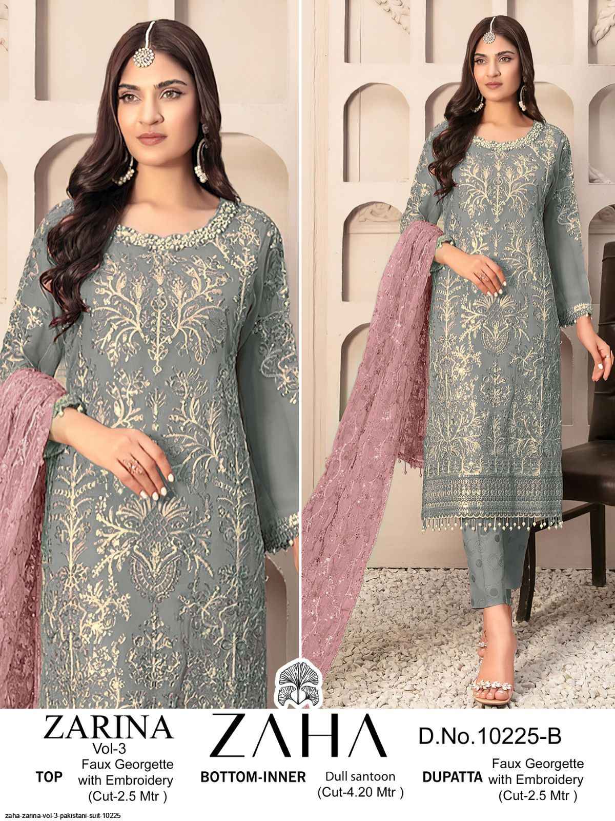 Zaha Zarina Vol 3 Georgette Dress Material Online Suits Supplier