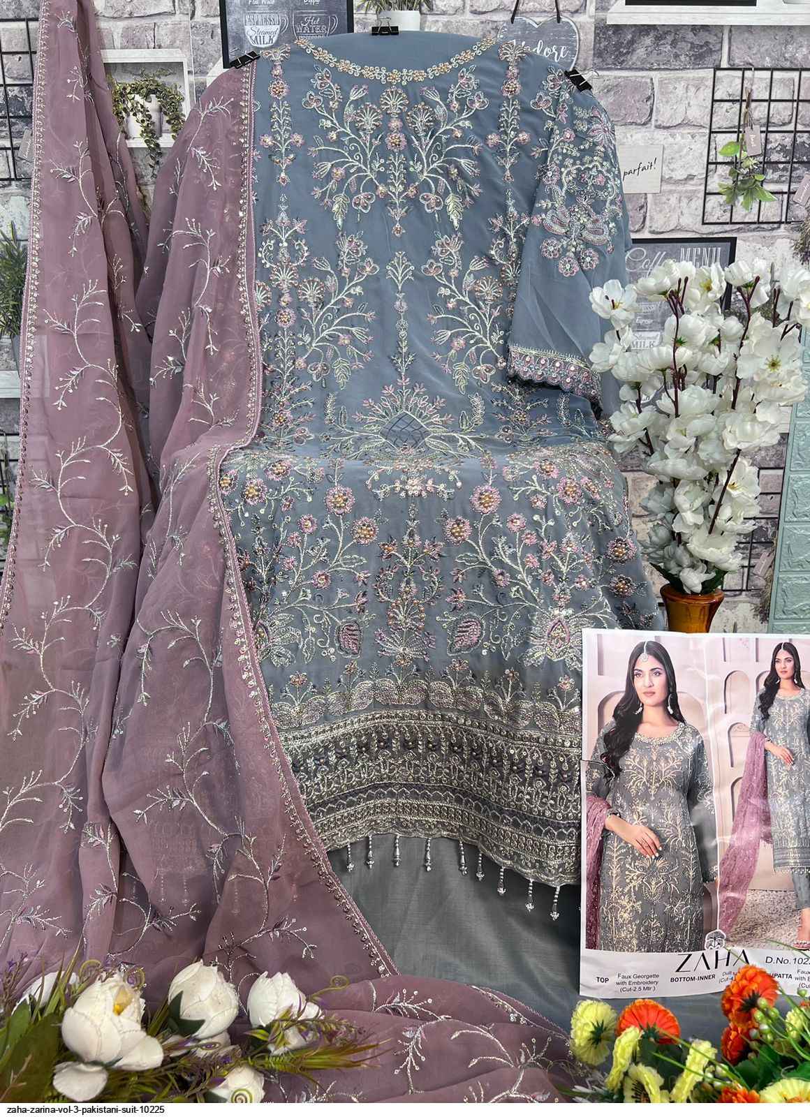 Zaha Zarina Vol 3 Georgette Dress Material 3 pcs Catalogue