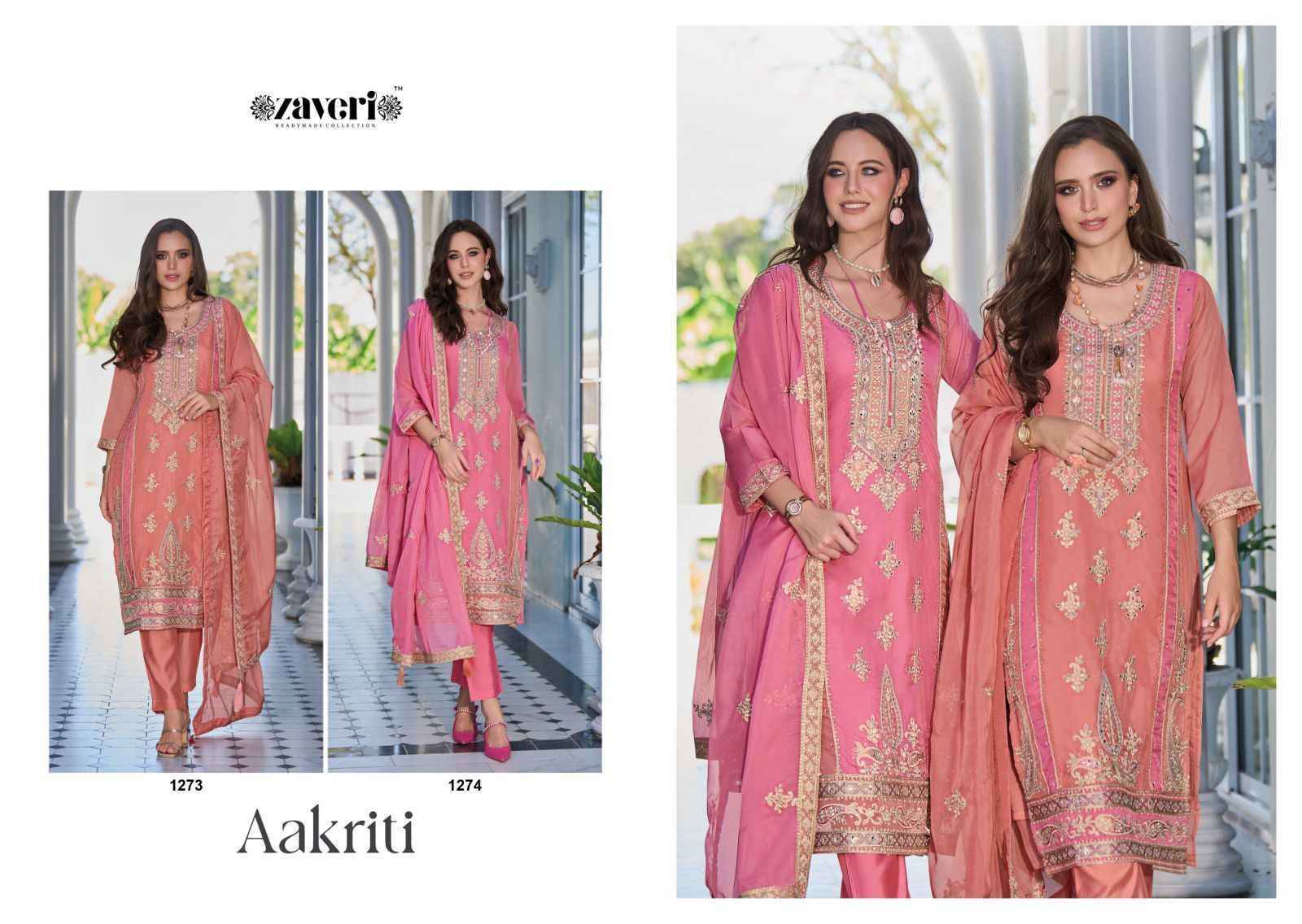 Zaveri Aakriti Readymade Organza Dress 2 pcs Cataloge