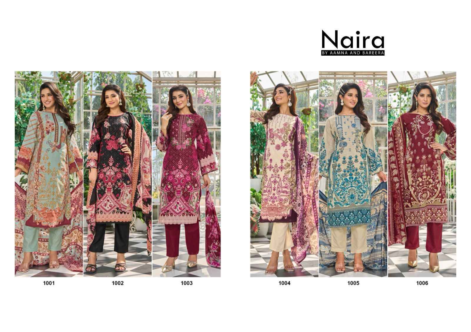 Aamna & Bareera Naira Cotton Dress Material 10 pcs Catalogue