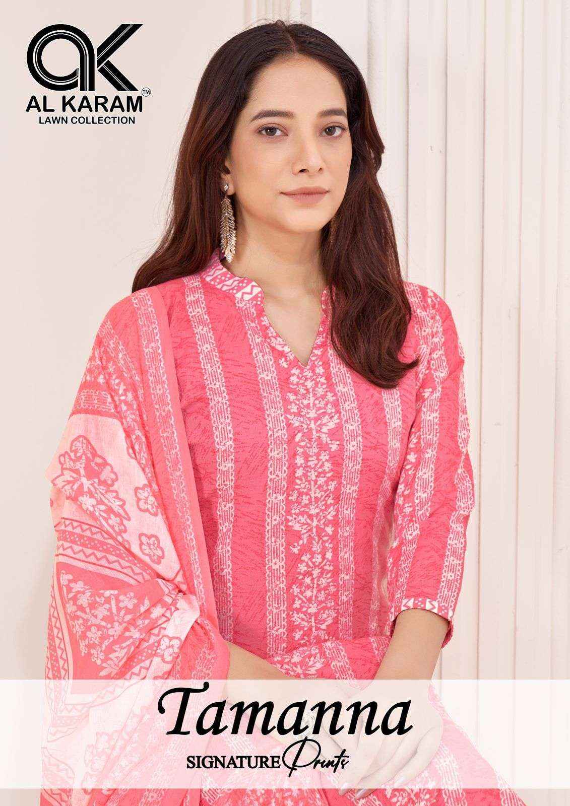 Al Karam Tamanna Signature Print Cotton Dress Material 10 pcs Catalogue