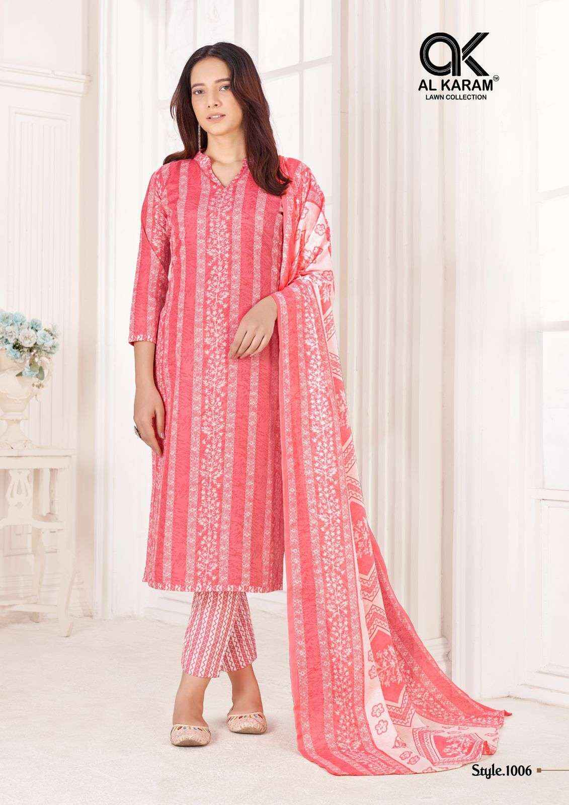 Al Karam Tamanna Signature Print Cotton Dress Material 10 pcs Catalogue