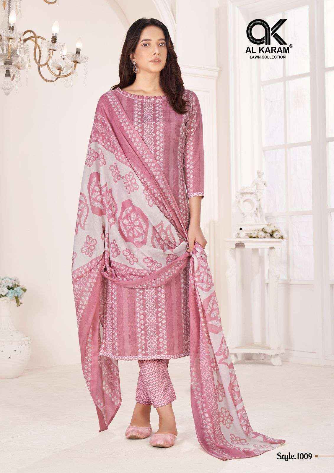 Al Karam Tamanna Signature Print Cotton Dress Material 10 pcs Catalogue