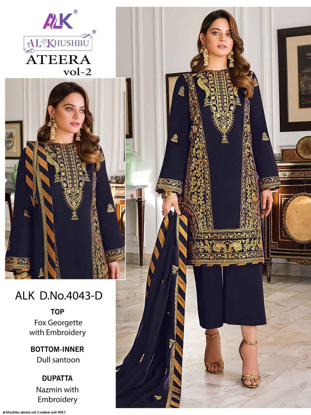 Al khushbu Ateera Vol-2 Georgette Dress Material (4 Pc Catalog)