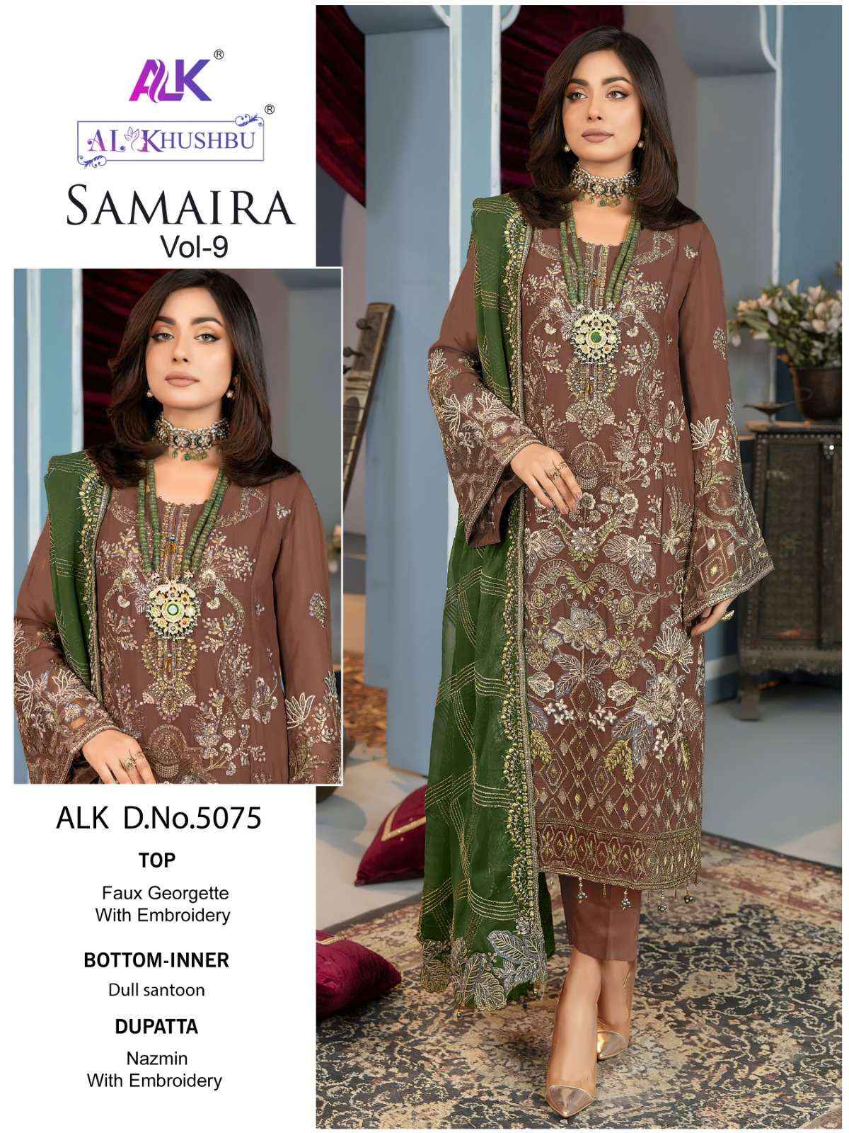 Al Khushbu Samaira Vol 9 Georgette Dress Material 3 pcs Catalogue