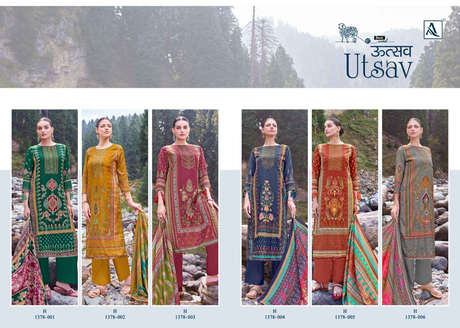 Alok Utsav Pashmina Dress Material 6 pcs Catalogue