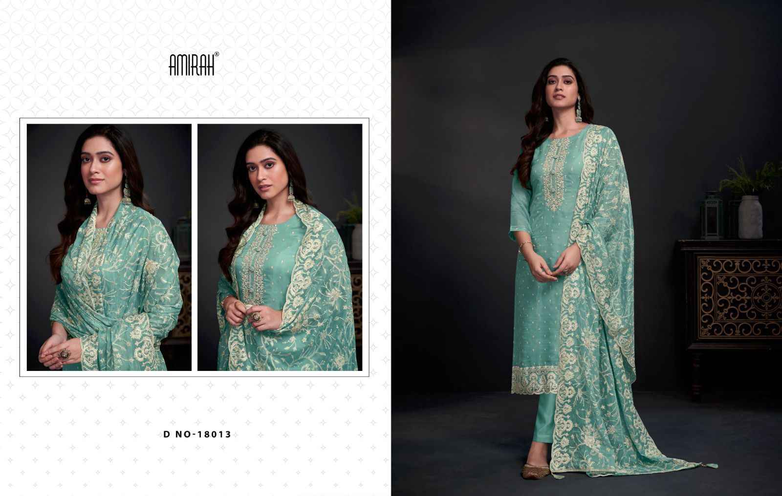 Amirah Ayra Organza Dress Material 5 pcs Catalogue