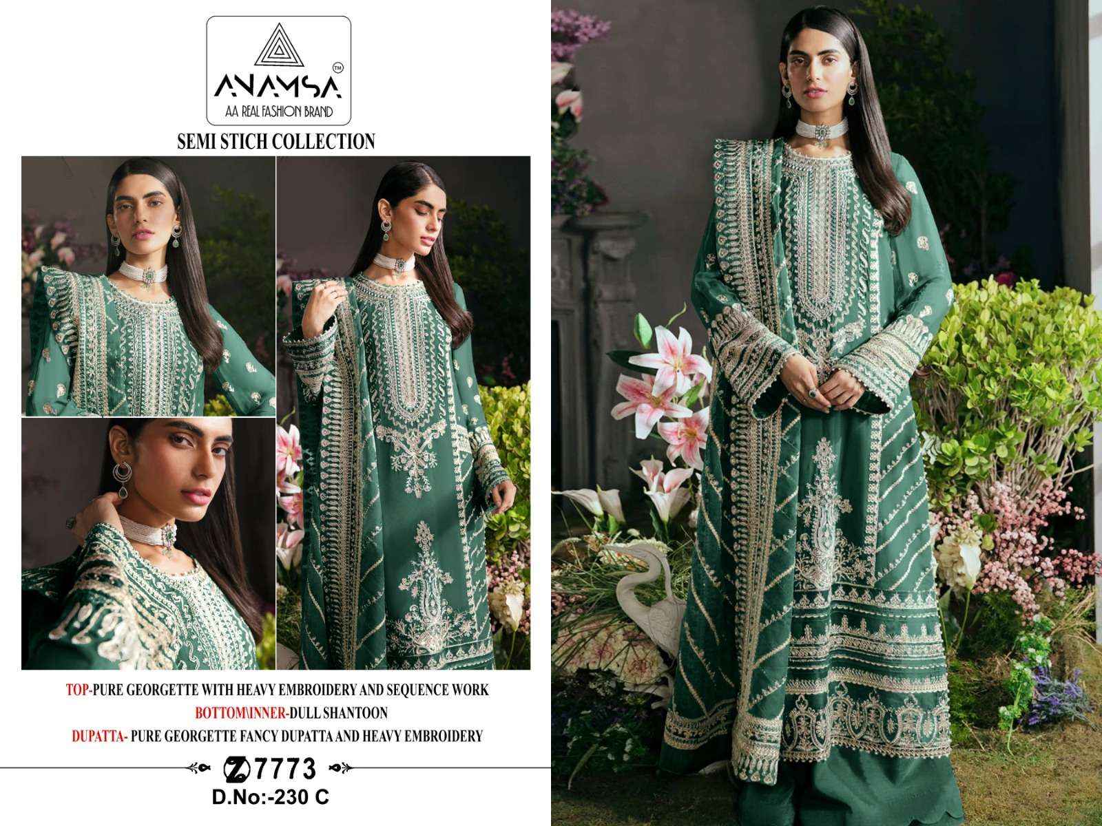 Anamsa D No 230 Georgette Dress Material 4 pcs Catalogue