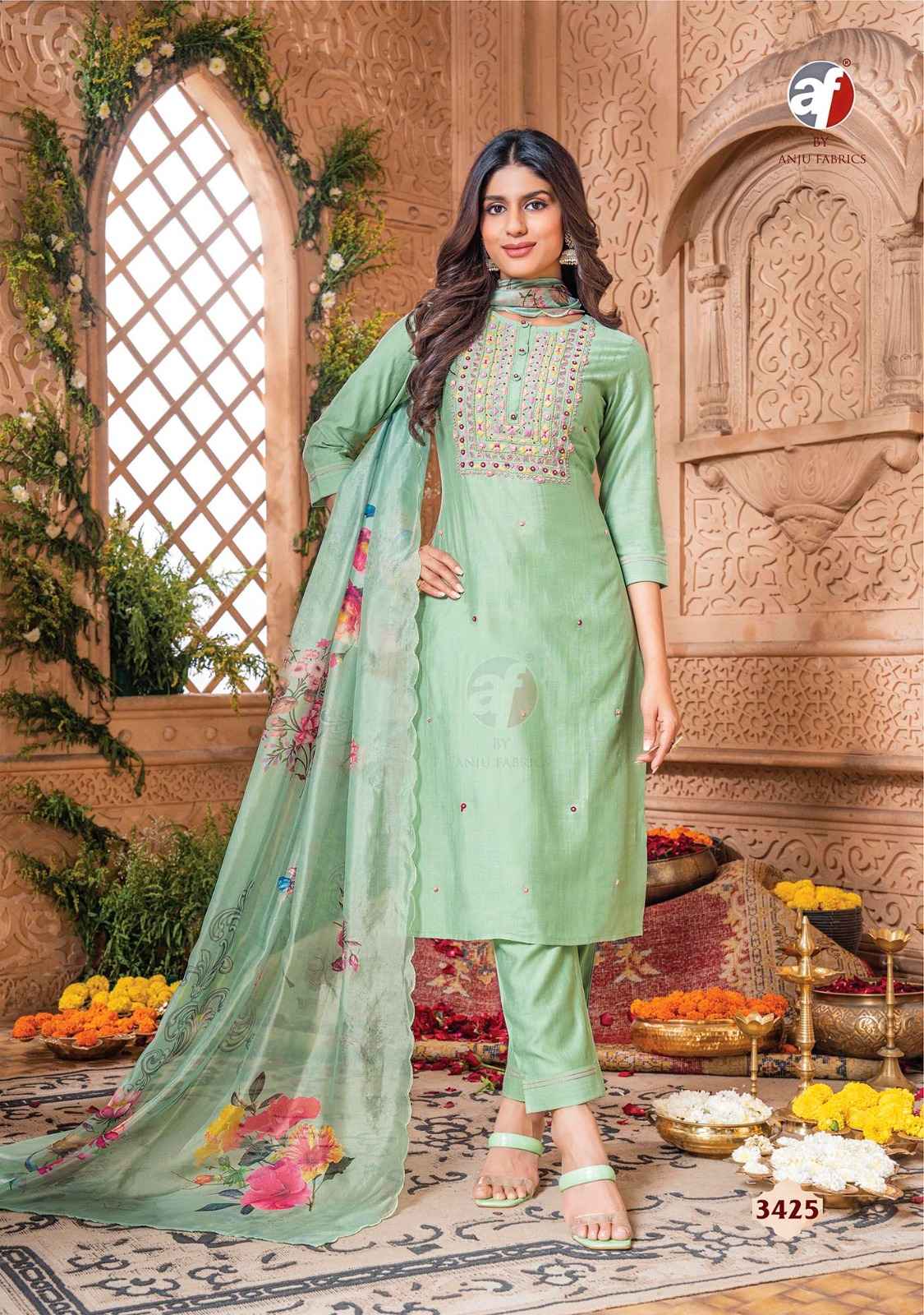 Anju Fabric Real Touch Vol-3  Viscose Dress Material (6 Pc Catalog)