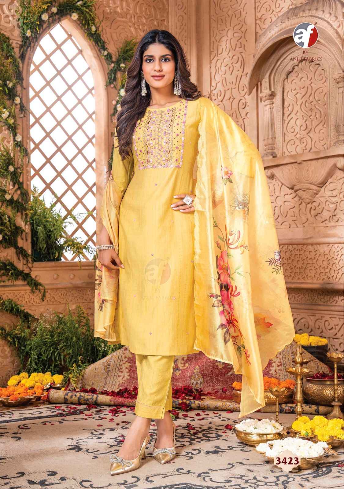Anju Fabric Real Touch Vol-3  Viscose Dress Material (6 Pc Catalog)