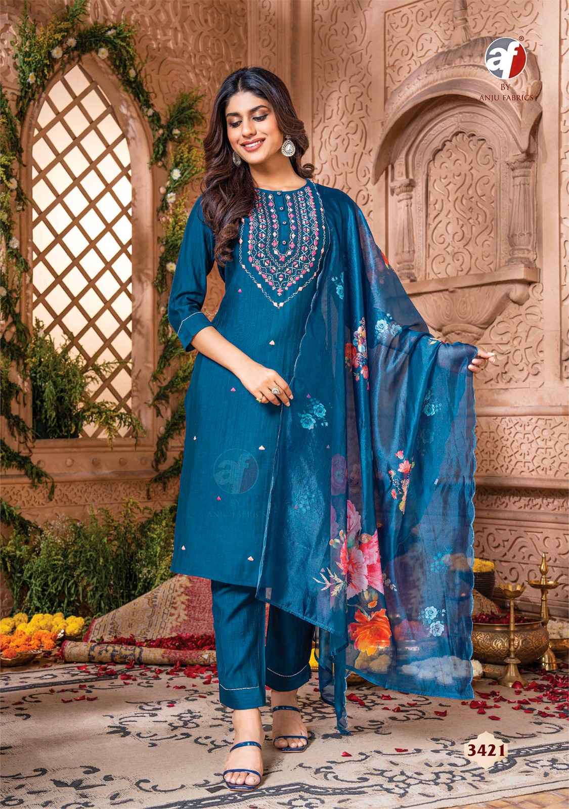 Anju Fabric Real Touch Vol-3  Viscose Dress Material (6 Pc Catalog)