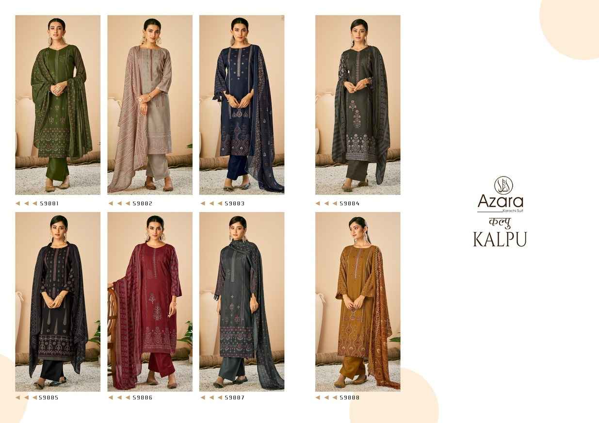 Azara Kalpu Rayon Salab Cotton Dress Material (8 Pc Catalog)