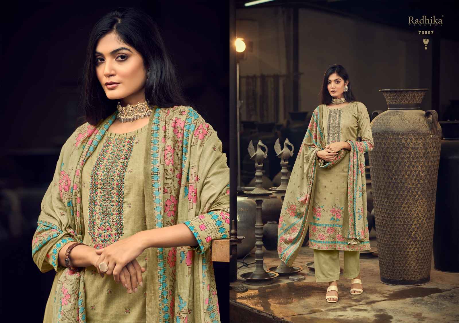Azara Karachi Fashion Mussaret Vol-24 Zam Cotton Dress Material (8 Pc Catalog)