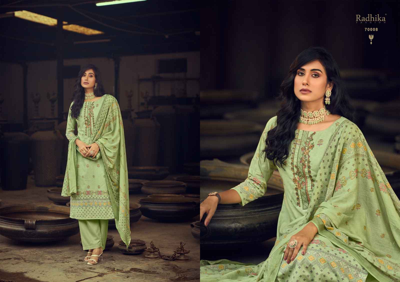 Azara Karachi Fashion Mussaret Vol-24 Zam Cotton Dress Material (8 Pc Catalog)