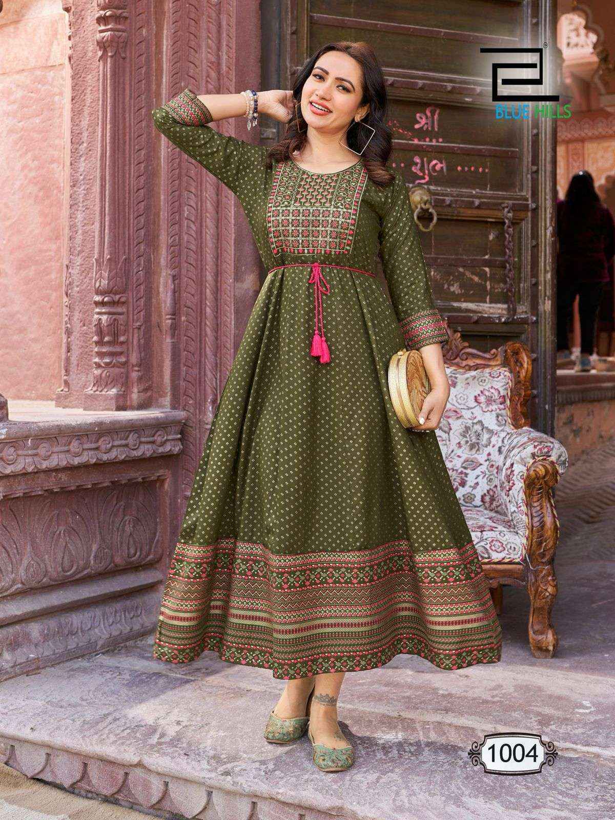 Blue Hills Glamours Rayon Anarkali Gown Online Wholesale Weastern Wear