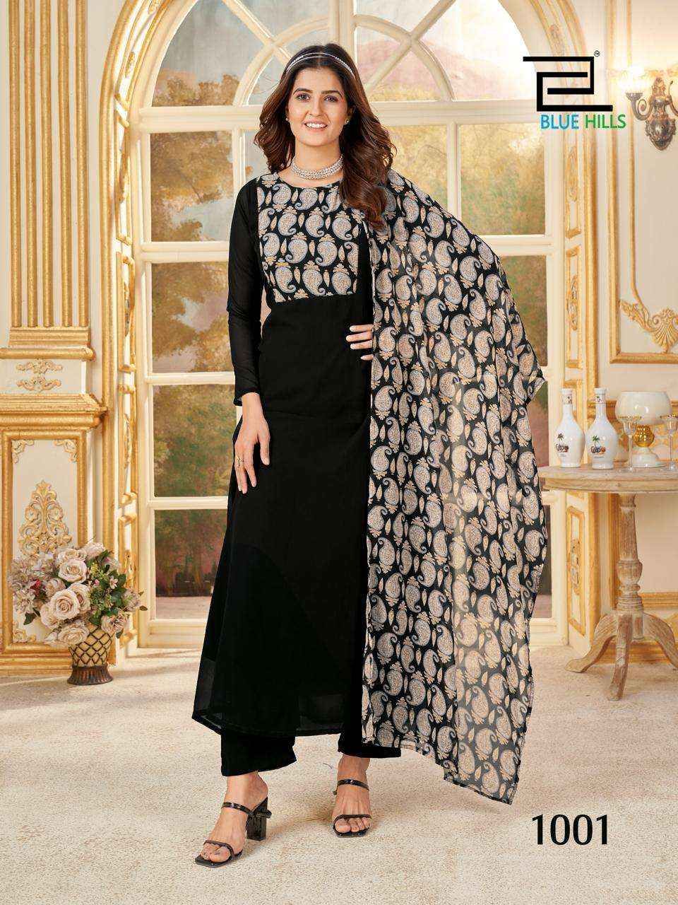 Blue Hills Nithya Fox Georgette Kurti Combo 4 pcs Catalogue