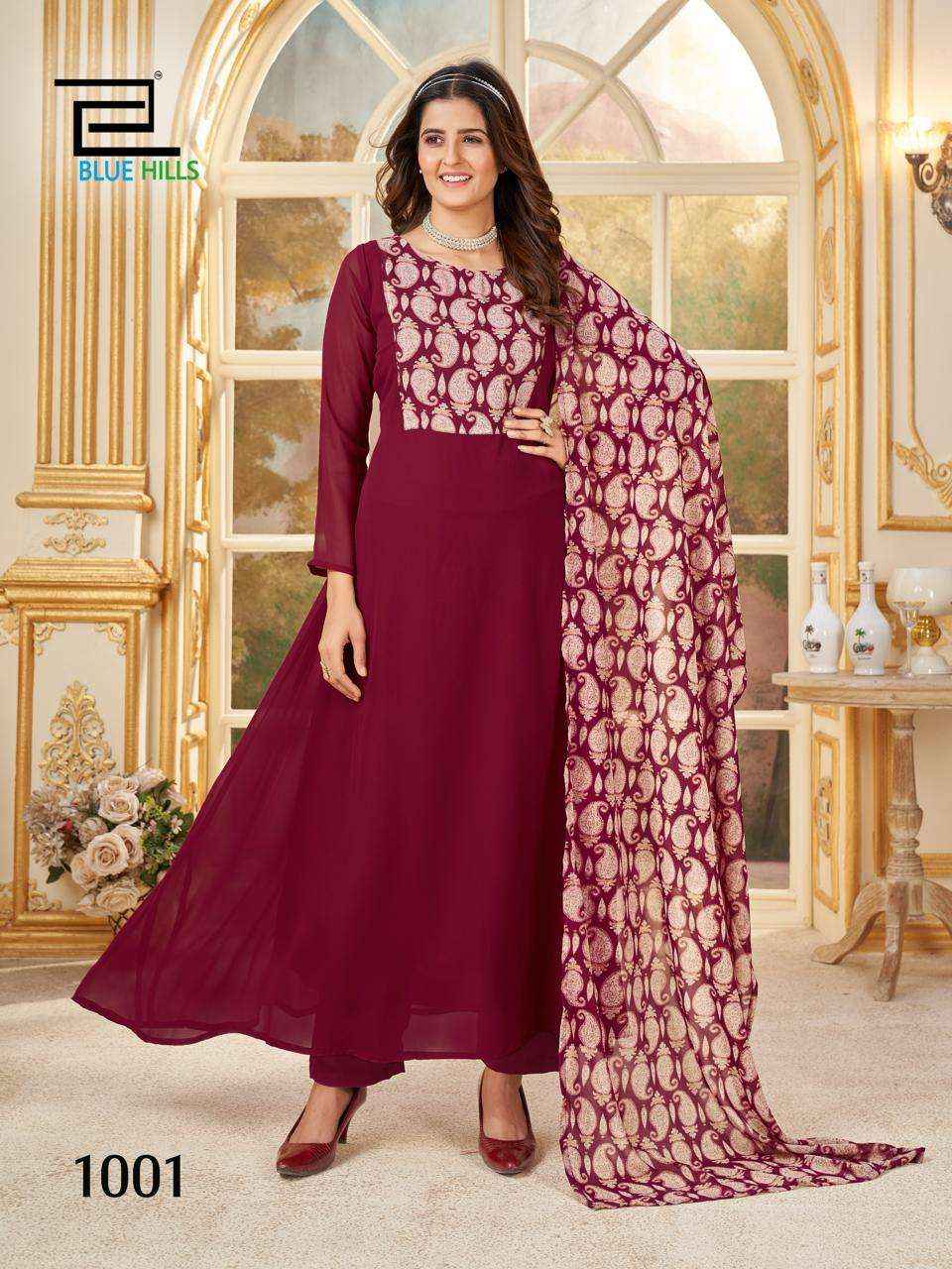 Blue Hills Nithya Fox Georgette Kurti Combo 4 pcs Catalogue