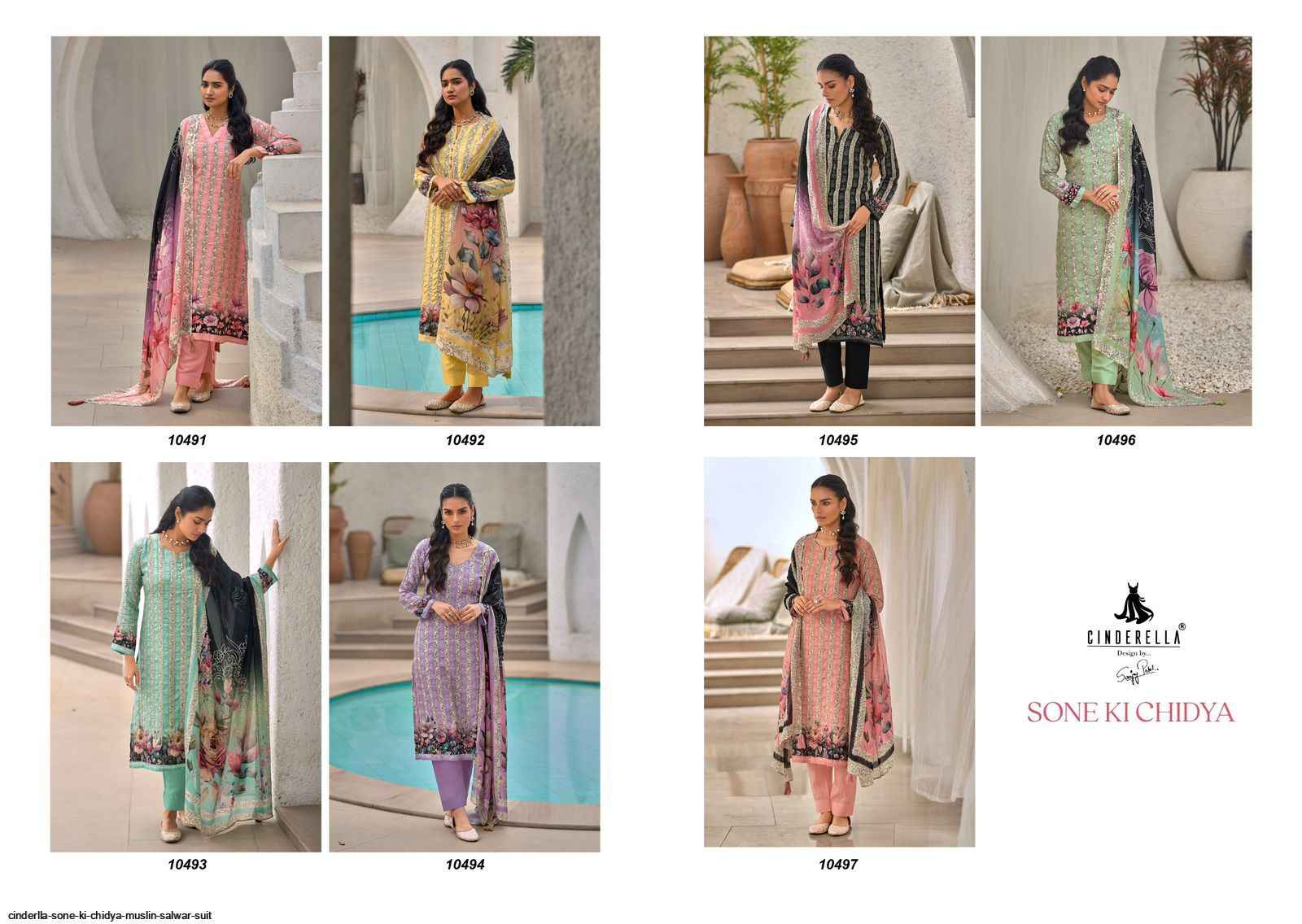Cinderlla Sone Ki Chidya Muslin Dress Material 7 pcs Catalogue