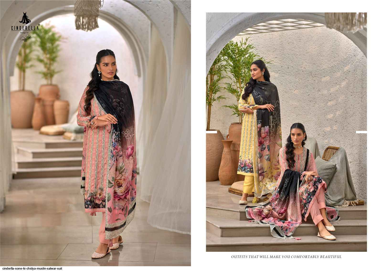 Cinderlla Sone Ki Chidya Muslin Dress Material 7 pcs Catalogue