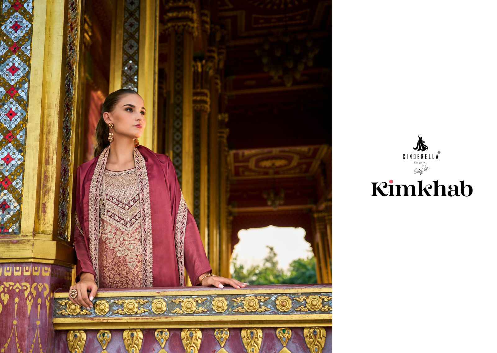 Cindrella Kimkhab Pure Banarasi Silk Dress Material  (6 Pc Catalog)