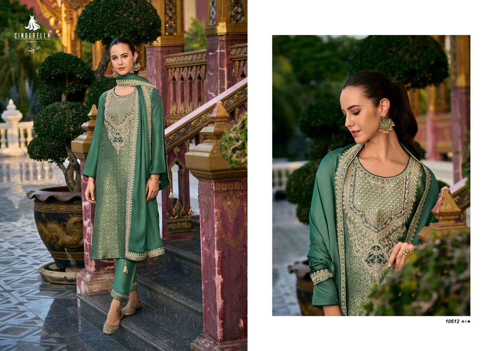 Cindrella Kimkhab Pure Banarasi Silk Dress Material  (6 Pc Catalog)