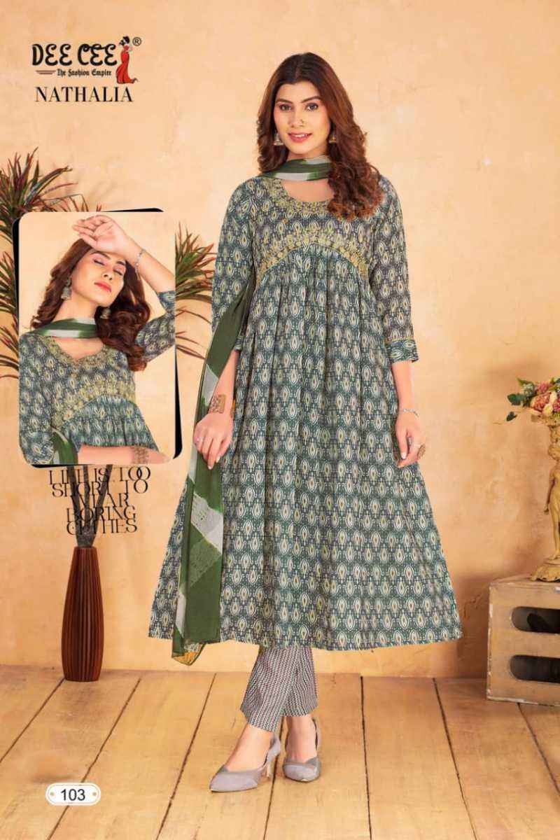 Dee Cee Nathalia Heavy Chanderi Kurti Combo 6 pcs Catalogue