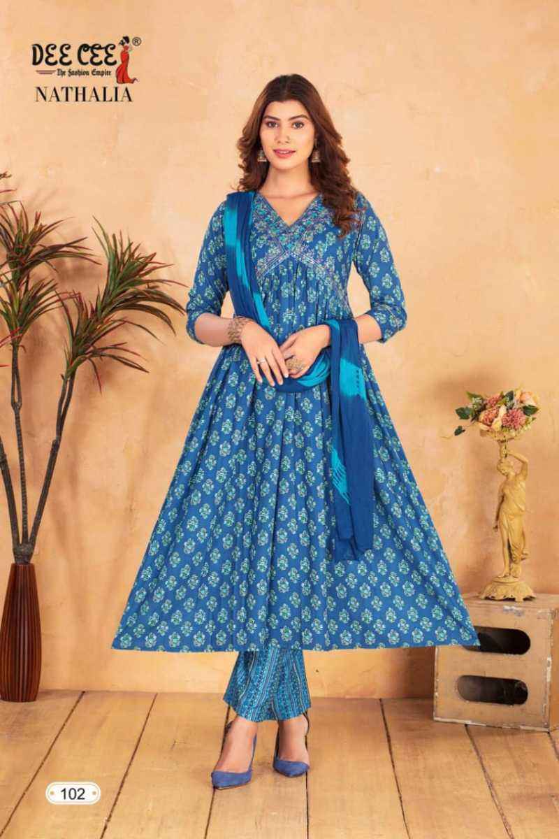 Dee Cee Nathalia Heavy Chanderi Kurti Combo 6 pcs Catalogue