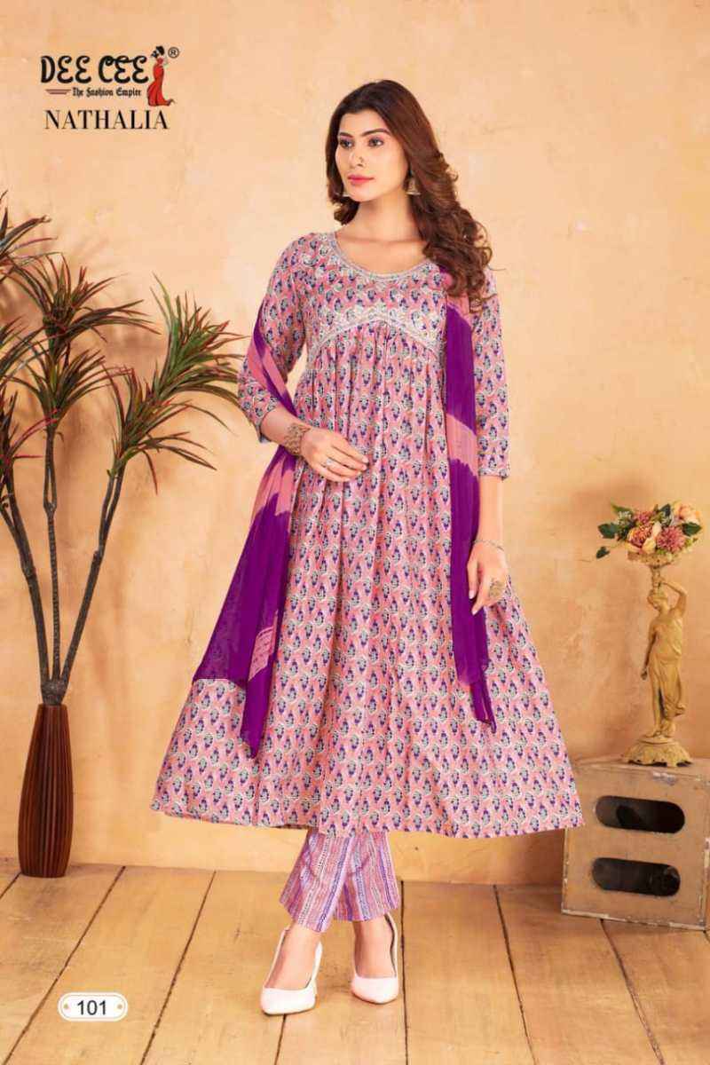 Dee Cee Nathalia Heavy Chanderi Kurti Combo 6 pcs Catalogue