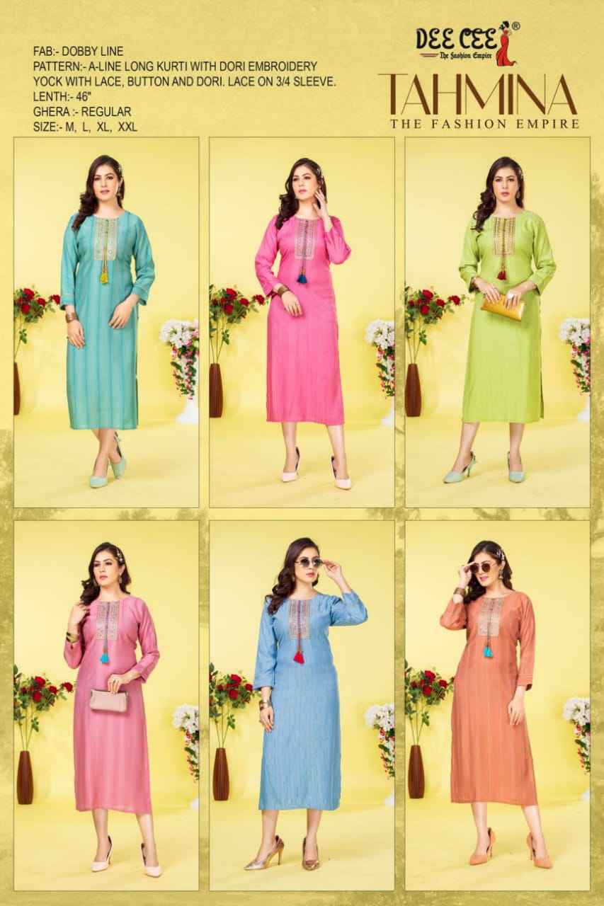 Deecee Tahmina A Line  Kurti (6 pcs Catalogue)