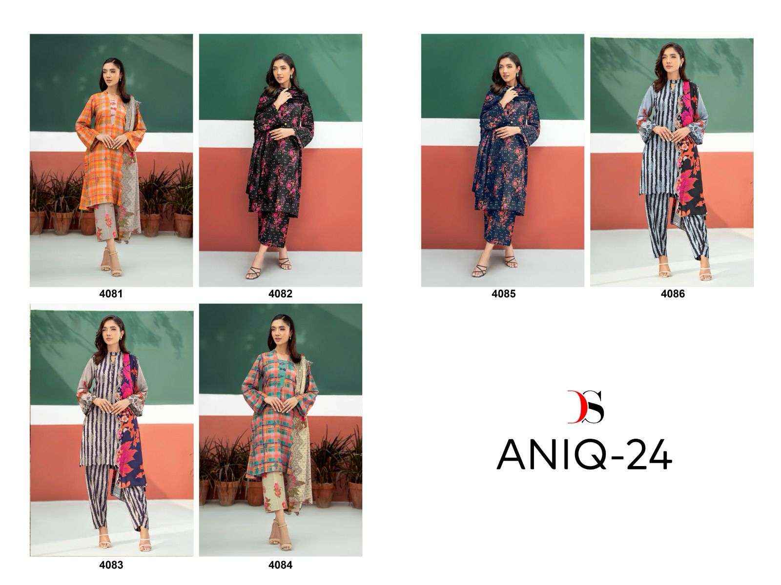 Deepsy Aniq 24 Cotton Dress Material 6 pcs Catalogue