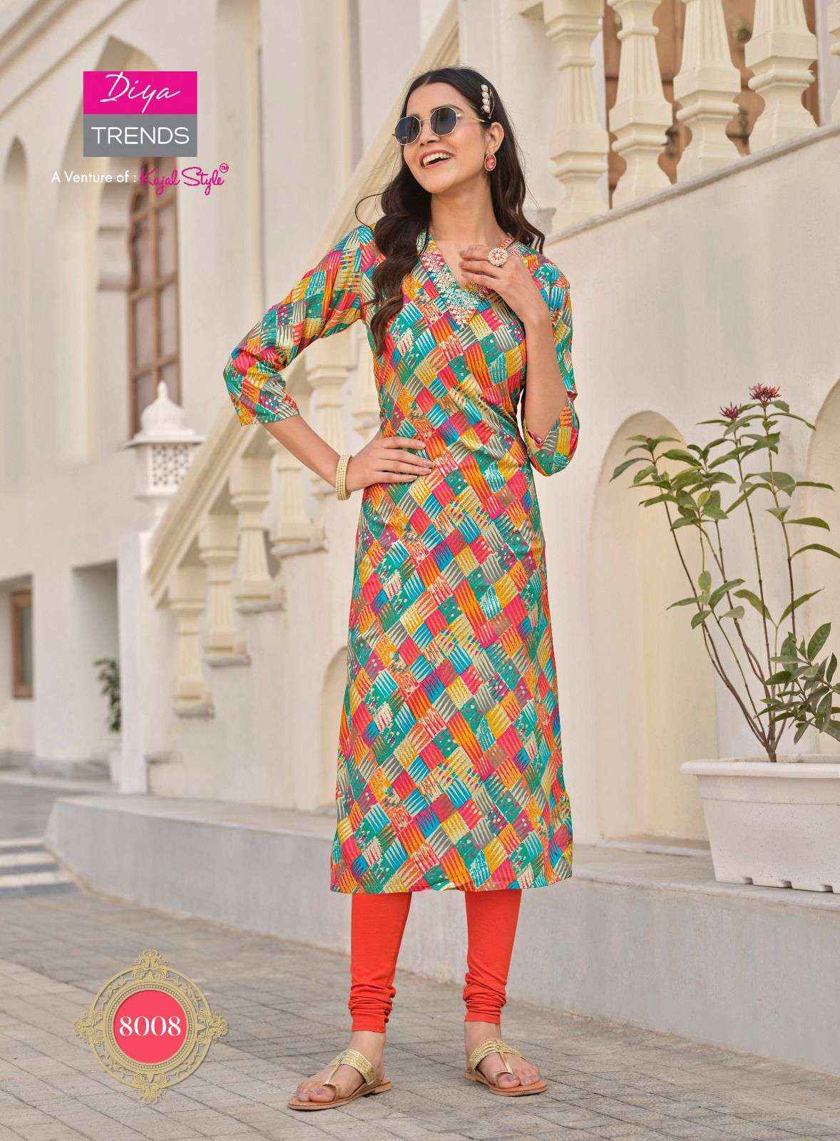 Diya Trends Garden City Vol 8 Rayon Kurti 10 pcs Catalogue