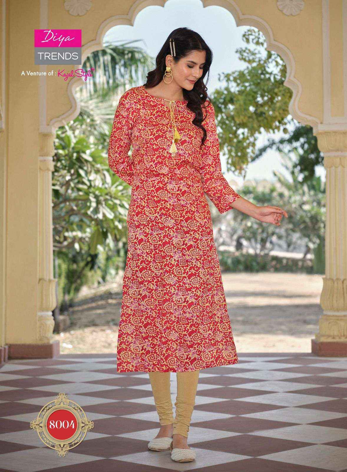 Diya Trends Garden City Vol 8 Rayon Kurti 10 pcs Catalogue