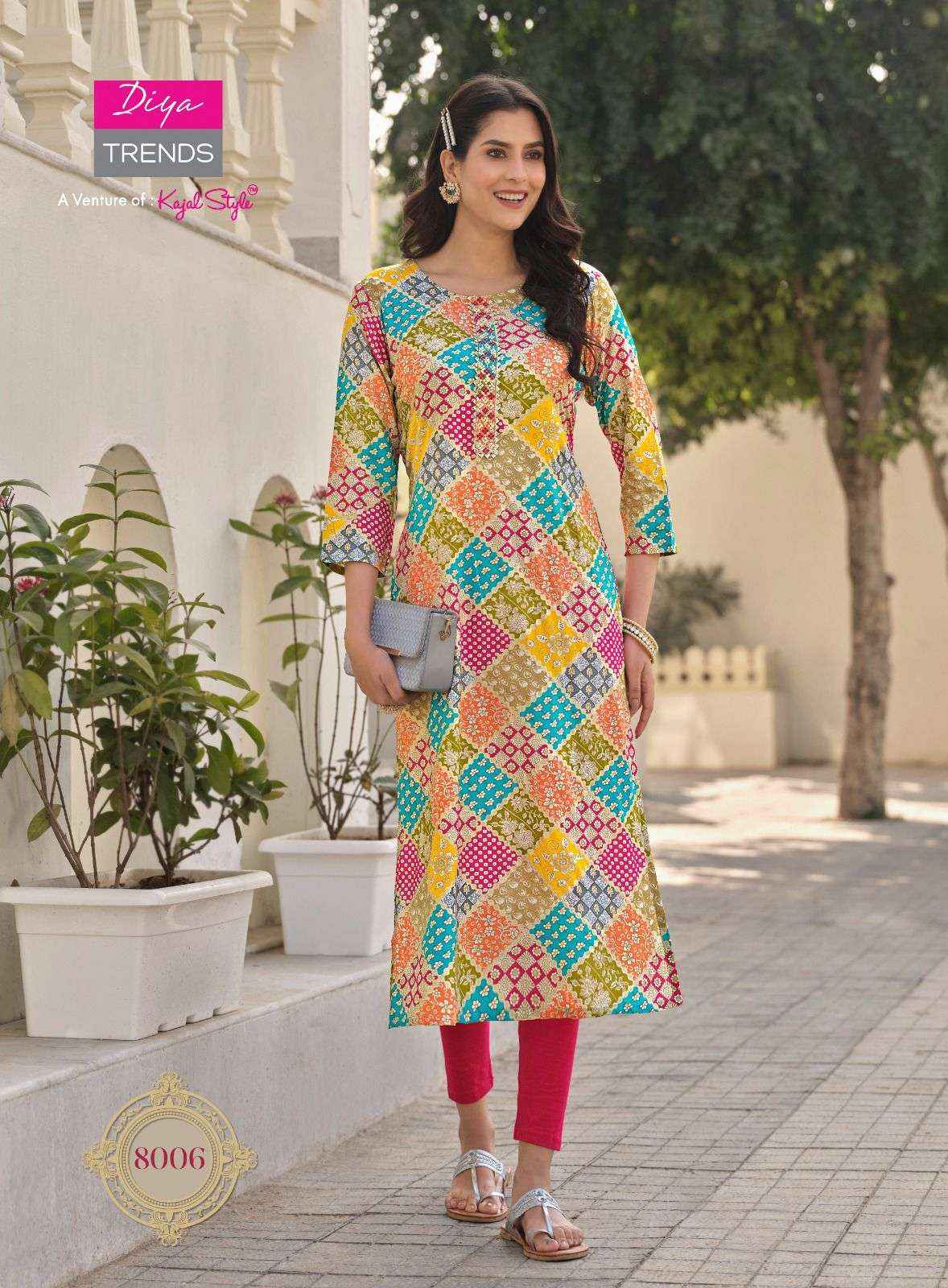 Diya Trends Garden City Vol 8 Rayon Kurti 10 pcs Catalogue