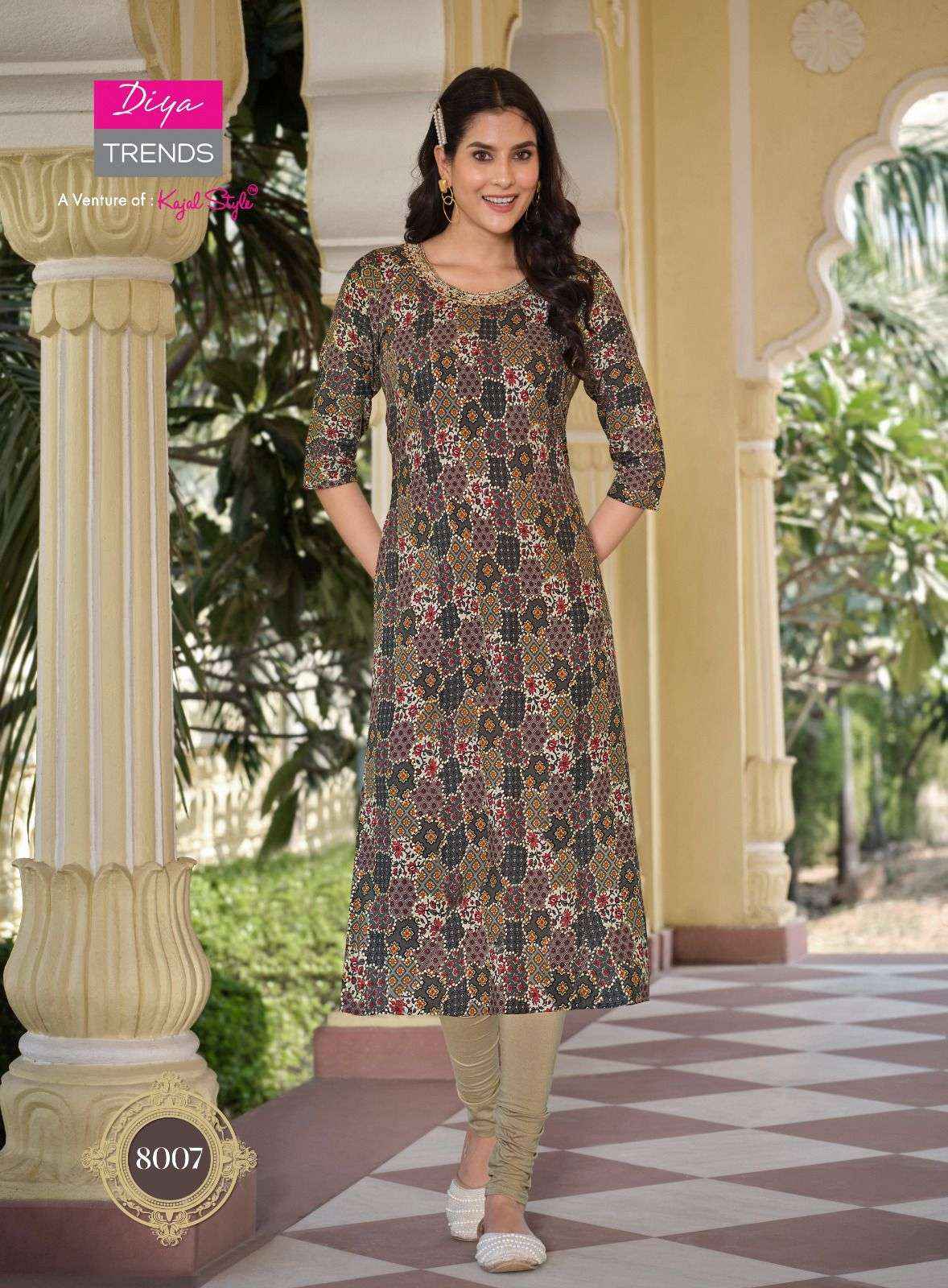 Diya Trends Garden City Vol 8 Rayon Kurti 10 pcs Catalogue