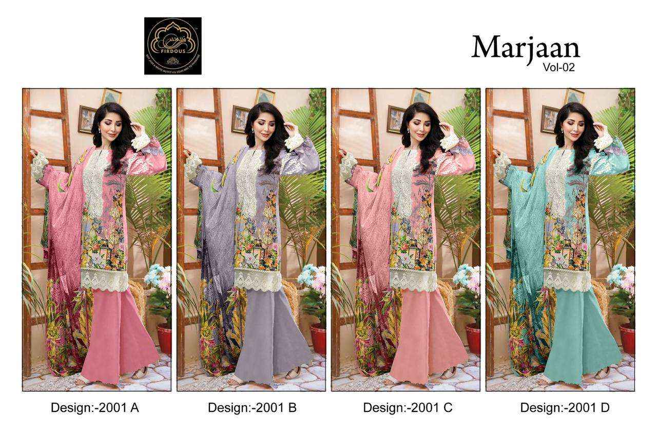 Firdous Marjaan Vol 2 Cotton Dress Material 4 pcs Catalogue