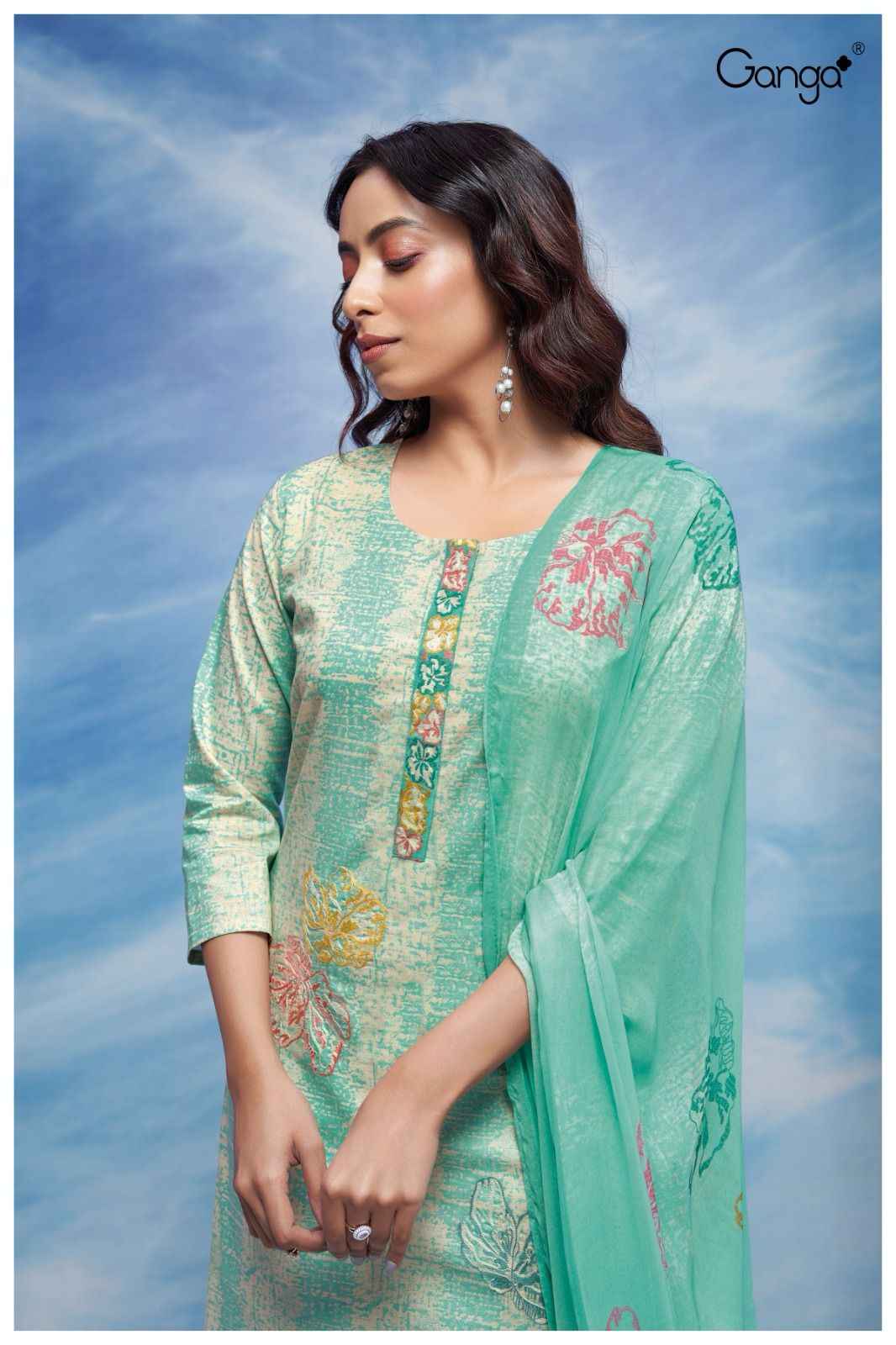 Ganga Rochelle Premium Cotton Dress Material (4 Pc Catalog)