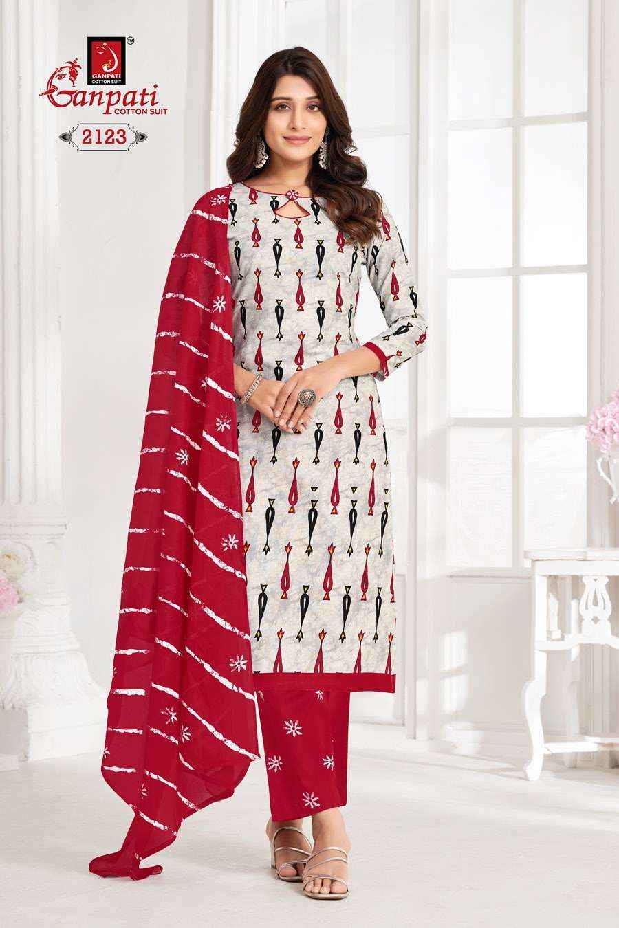 Ganpati Jighyasha Vol 21 Pant Style Dress Cotton Dress Material 45 pcs Catalogue