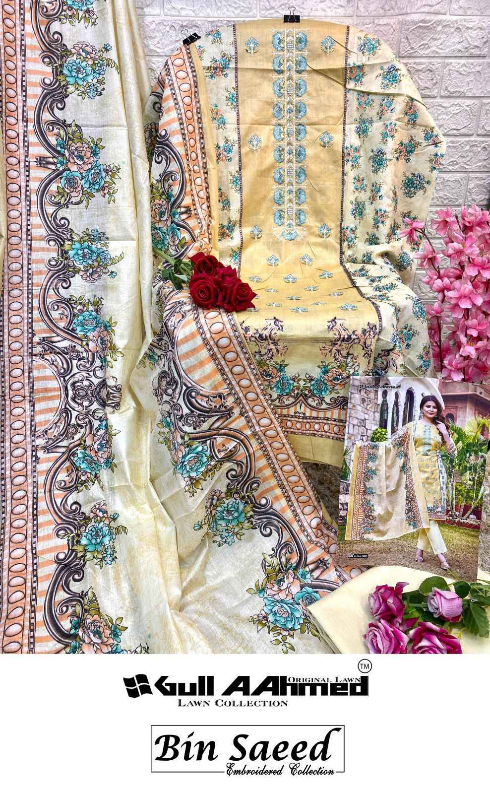 Gul Ahmed Bin Saeed Vol-2 Lawn Karachi Dress Material (10 Pc Catalouge)