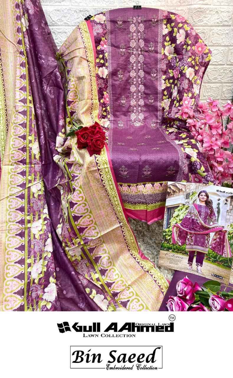 Gul Ahmed Bin Saeed Vol-2 Lawn Karachi Dress Material (10 Pc Catalouge)