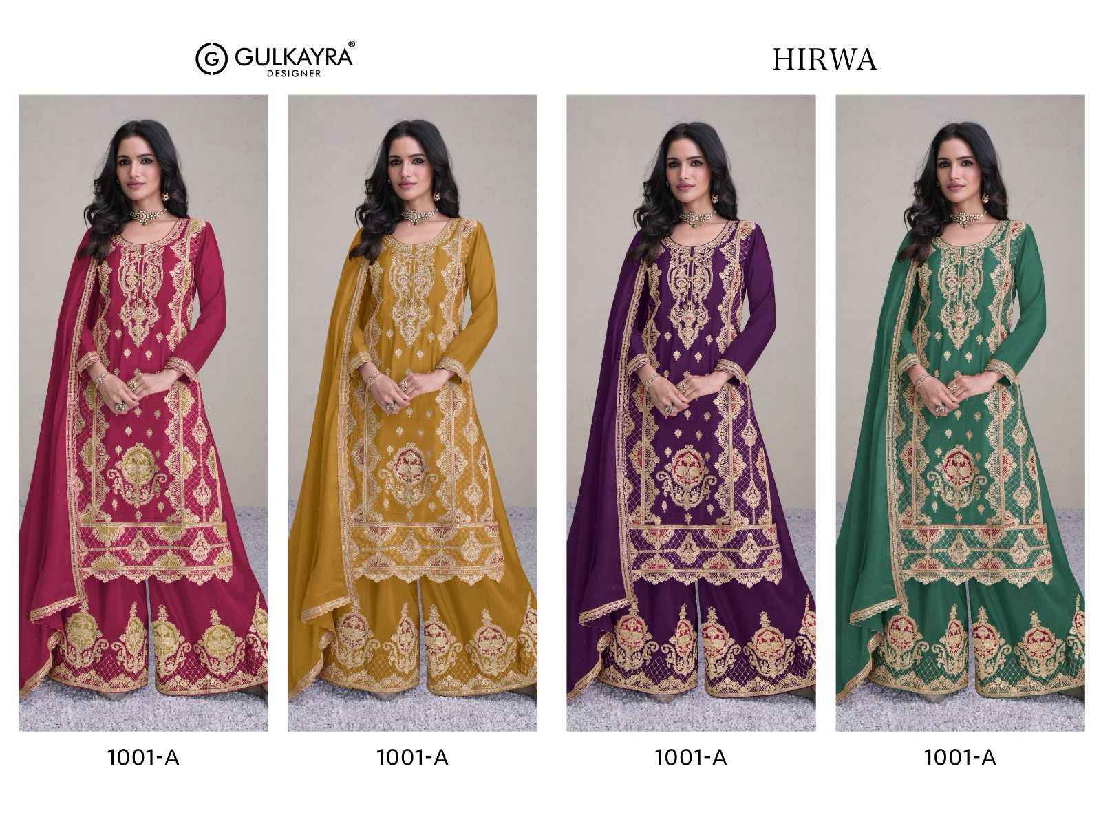 Gulkayra Designer Hirwa Readymade Chinon Dress 4 pcs Catalogue